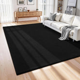ISEAU front view of black 4x6 rug showing overall shape and finish, enhances room style
