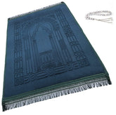 Islamika prayer mat front view showing full green design and soft comfort