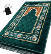 Islamika prayer rug front view showing elegant motif and soft comfort