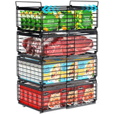 iSPECLE front view of wire freezer organizer bins showing neat storage benefit