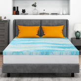 IULULU front view of twin gel memory foam topper showing clean surface and fit benefit