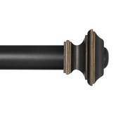 Ivilon front profile antique black curtain rod showing clean lines and finish