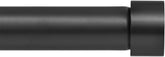 Ivilon front view of curtain rod set showing sleek finish and included finials