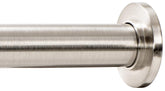Ivilon front view of tension rod showing brushed nickel finish and finials for stylish stability