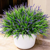 Ivydale front packaging showing 20-piece artificial monkey grass, low-maintenance decor