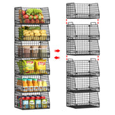 Jakyitvi front view of six stacked baskets showing neat pantry storage benefit