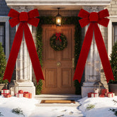 Janinka front view burgundy bow showing bold festive curb appeal