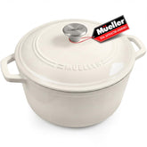 JANSKA Mueller front view showing durable enamel and elegant shape for stylish serving