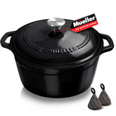 JANSKA MUELLER HOME front view showing pot and lid, showcasing durable enamel finish
