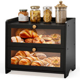 JANSNIMEN front view bread box showing compact countertop storage benefit