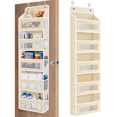 JARLINK front view showing five beige pockets and mesh sides for organized storage