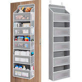 JARLINK front view of five-shelf over-the-door organizer showing neat storage benefit