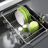 JASIWAY front view over-sink drainer showing space-saving benefit