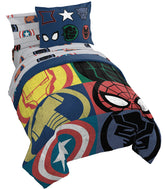 Jay Franco comforter front view showing Avengers graphics and bold color
