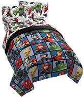 Jay Franco front view of full set showing comforter and sheets, bright character design benefits room appeal