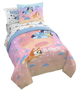 Jay Franco comforter front showing Bluey and Bingo characters, bright and fun
