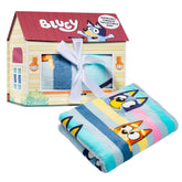 Jay Franco Bluey throw front view showing full colorful design and cozy look