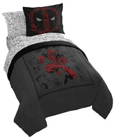 Jay Franco Deadpool comforter front view showing graphic and cozy look