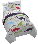 Jay Franco comforter front view showing dinosaur design and cozy look