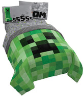 Jay Franco comforter front showing Creeper design and bright colors for playful bedding