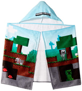 Jay Franco front view of Creeper hooded towel showing playful graphic and full coverage