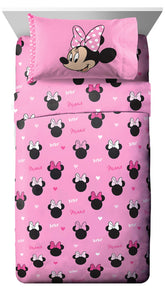 Jay Franco Minnie Mouse front packaging shows cheerful design and durable bedding