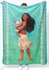 Jay Franco Moana front view showing full teal artwork and cozy appeal