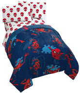 jay franco Spiderman comforter front view showing bold blue design and cozy look