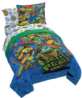 Jay Franco TMNT full comforter front view showing colorful characters and cozy look