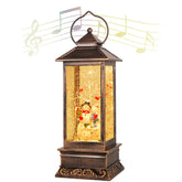 JEDAWN lantern front view showing holiday scene and warm LED glow benefit: festive centerpiece
