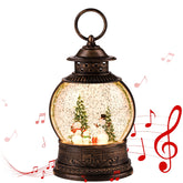 JEDAWN front view snow globe lantern glowing and creating holiday ambiance