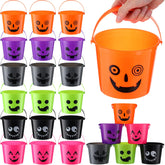 Jenaai front view of 24 pumpkin buckets showing bright colors and quantity benefits