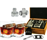 Jezyki front packaging showing complete whiskey and cigar glass set benefit ready gift