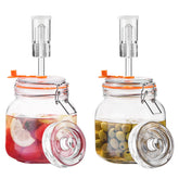JILLMO front view of two 1L jars showing airtight lids and clips for reliable sealing