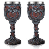 Jinei front view of paired dragon goblets showcasing ornate design and appeal