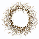 JINGHONG wreath front view showing full white berries and inviting entryway impact