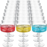 Jingmore front view of 24-pack clear martini glasses showing neat packaging and quantity