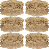 Jishi front view of six burlap rolls showing value pack and rustic appeal