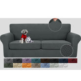 JIVINER front view of XL loveseat cover showing snug tailored fit and refreshed look