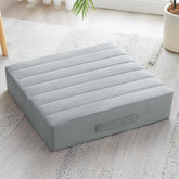 JKMAX front view of 22-inch floor pillow showing plush light gray cover and full shape for inviting seating