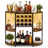 JKsmart front view of rustic bar cart showcasing organized storage and style