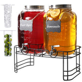 JOFUYU front view of two glass dispensers showing neat presentation