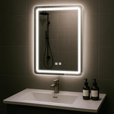 JOHALXER front view of backlit mirror showing even illumination benefit