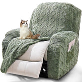 JOKIVTOU front view of covered recliner showing neat fitted look and protection