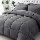 JOLLYVOGUE comforter front view showing dark grey color and cozy look