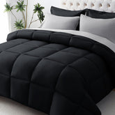 JOLLYVOGUE front view of comforter set showing neat styling and cozy look
