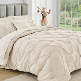 JOLLYVOGUE front packaging showing beige seven-piece set, easy setup benefit