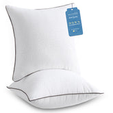 JOLLYVOGUE front view of two 26x26 euro pillows, stylish couch upgrade