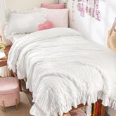JOLLYVOGUE front packaging showing Twin ruffle comforter set, easy styling