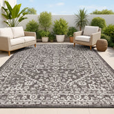 JONATHAN Y front view of rug showing medallion pattern and versatile styling benefit
